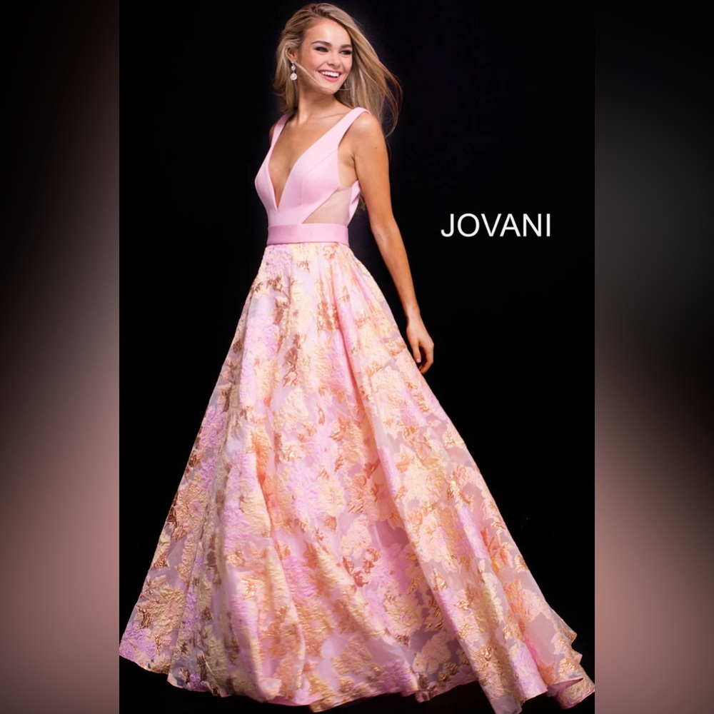 Jovani pink and gold dress